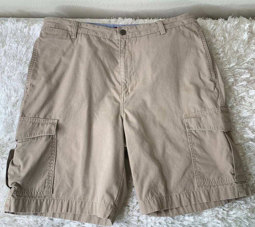 Chaps Tan Cargo Shorts Sz 36 100% Cotton